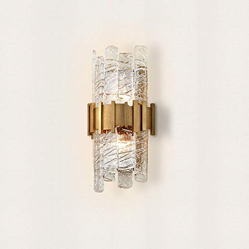 Aplique de pared de cristal posmoderno dorado para iluminación interior de salones y dormitorios