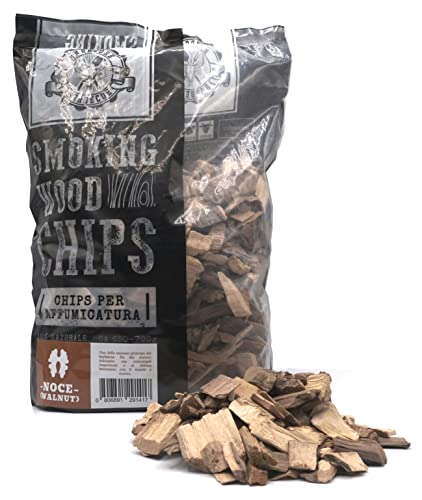BBQ CHIPS NOIX - WALNUT - Bois pour fumer HARDCORE BARBECUE - Pièces de bois pour fumer à la saveur de Hickory- Environ 500-700 gr