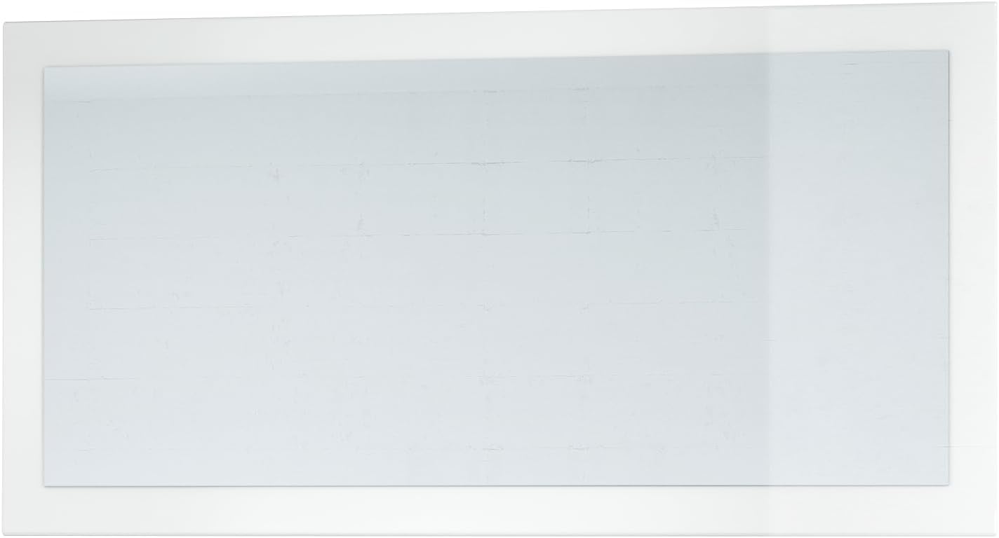 Vladon Lima Mirror, Wall Mirror with a Modern Frame, White High Gloss (110 x 52 cm)