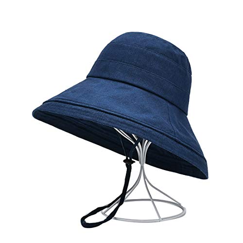 Chapeau bob d'été pour femme BeFur avec grand bord souple et casquette de plage marine