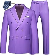MOGU Men's Slim Fit Prom Tuxedo 2-Piece Suit (Jacket + Pants)
