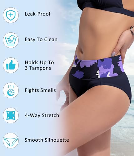 Image of Beautikini Period Swimwear Bikini Menstrual Swim Bottoms Leakproof Bathing Suits for Teens Girl