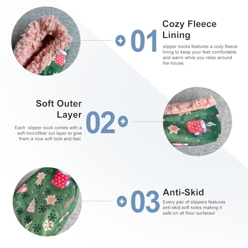 Women's Cute Fuzzy Slipper Socks ， Cozy House Slippers for Women ，Soft Sole Slippers with Non Slip Bottoms4