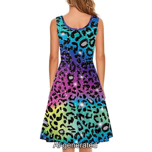 Image of Dreaweet Casual Sleeveless Dresses for Women Girls, Round Neck Tank Dresses with Pockets Summer Sundress Size XS-4XL