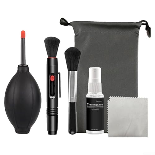 Kit di pulizia della fotocamera 6 in 1: questo kit di pulizia della fotocamera è specificamente progettato per fotocamere DSLR e include una varietà di strumenti di pulizia essenziali per mantenere la pulizia della fotocamera.