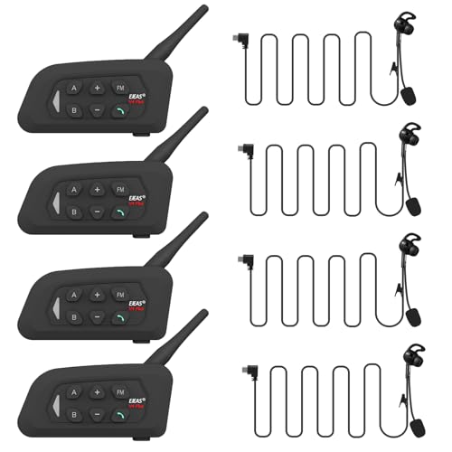 MIMIRACLE Referee Headsets 4 Person, Type C Right Ear, Professional Referee Communication System with Earphone Armbands, Bluetooth Intercom for Soccer