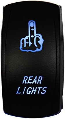 Niking Auto Rear Lights Rocker Switch Laser Light Toggle Switch On-Off Button 5 Pins Blue LED Light 20A 12V