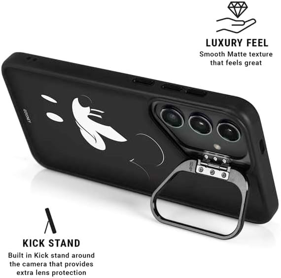 Skinit Kickstand Phone Case Compatible with Galaxy S25 Ultra - Officially Licensed Disney Mickey Mouse Black and White Design