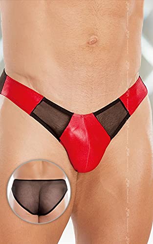 Softline Collection Breve Sexy En Résille Translucide Pour Homme Rouge Vita M/L