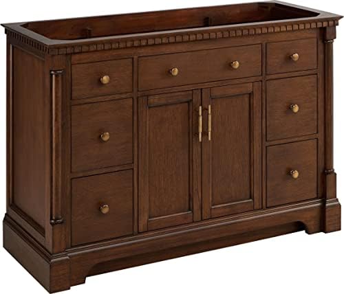 Signature Hardware 484240 Claudia 48" Single Basin Vanity Set with Mahogany Cabinet - Less Vanity Top