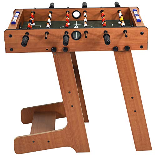 Giantex Folding Foosball Table, 27In Football Table W/ 2 Mini Footballs, Score Keepers, Astm Certification, Indoor Recreational Soccer Table Game Great For Kids, Family Night, Game Room, Bars, Parties #TOP5