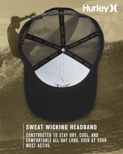 Image of Hurley Men's Trucker Hat - High Icon Snap Back Comfortable Curved Bill with Adjustable Snap Closure - Trucker Hats for Men