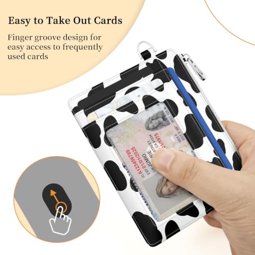 Image of Hancynir Cow Slim Wallet Women Credit Card Holder, Small RFID Cute