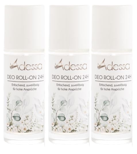 Adessa DEO Roll-on 24h Antitranspirant mit Aloe Vera und Panthenol, 3er Set, 150 ml
