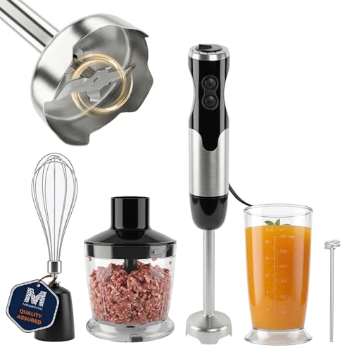 MEGAWISE 400W 5-in-1 Immersion Blender, Steel Stick Blender for Kitchen