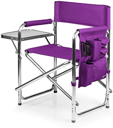 ONIVA - a Picnic Time brand - Sports Chair with Side Table, Beach Chair, Camp Chair for Adults, (Purple)