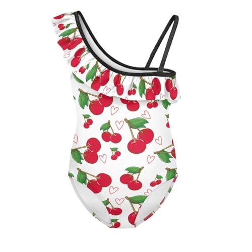 Image of Girls Swimsuit One Piece Ruffle Swimsuit Non-Slip Straps UPF 50+ for Girls Size 3-14 Years