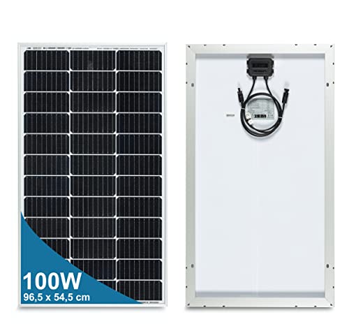 100 Watt 12 Volt Panneau Solaire Photovoltaique Monocristallin à très Haute Performance - Demi-Cellules MONO PERC 9BB 166 x 75 Cover