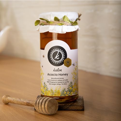 Image of KALON 100% Natural Acacia Honey | NMR Tested | No Added Sugar and Preservatives | Mild Flavour with Floral Aroma - 300 gm
