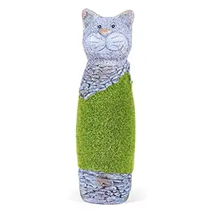 Sharpex Resin, Stone Artificial Grass Cat Shape Garden Animal Statue for Indoor/Outdoor Decorations Sculpture for Patio, Yard or Lawn