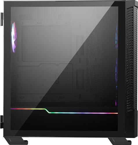 MPG VELOX 100R Mid Tower Gaming Case 'Nero, 4 ventole ARGB da 120 mm, Mystic Light Sync, USB Type-C, 2 pannelli in vetro temperato, E-ATX, ATX, mATX, mini-ITX - Case PC - Immagine 3