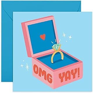Central 23 - Congratulations on Your Engagement Card - Fun Congrats Card for Couples - 'OMG Yay!' - for Son & Daughter in Law - Engaged Couple - Comes with Cute Stickers