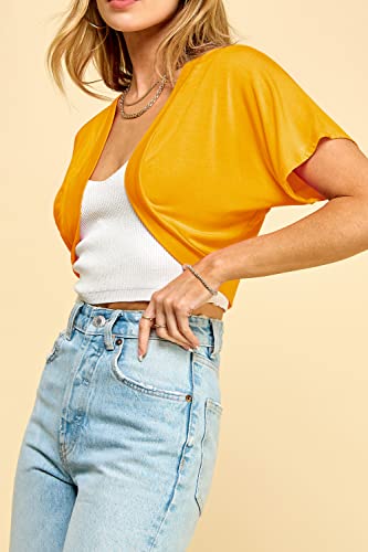 Image of Lock and Love Women's Versatile Open Front Lightweight Short Sleeve Bolero Shrug