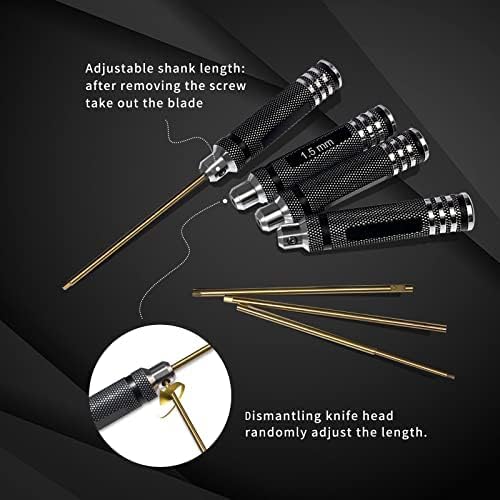 4 PCS Hex Screwdriver Set 1.5mm 2.0mm 2.5mm 3.0mm Hexagon Screw Driver RC Tool Kit, Precision Electronics Repair Tools, for RC Car Boat Quadcopter Helicopter Multirotors Models and Electronic Product