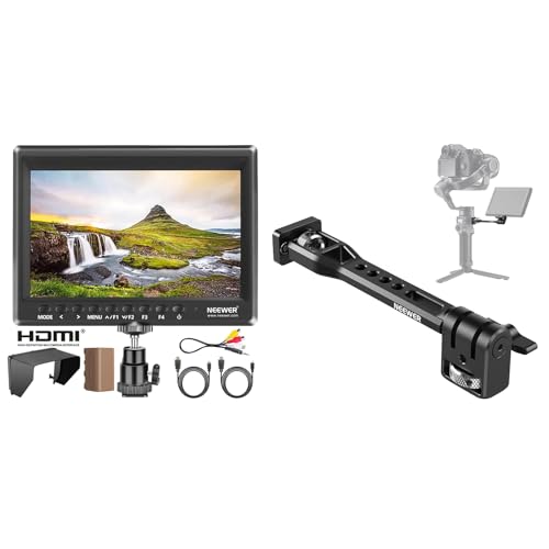 Image of NEEWER F100 7" Camera Field Monitor Updated Version with Battery for DSLR Stabilizer Film Making Rig + GA005 Adjustable Field Monitor Mount Compatible with DJI RS4 Pro RS3 ZHIYUN Crane 2S 3 3S Gimbal