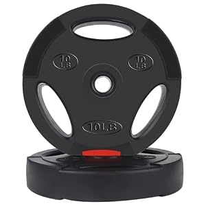 Signature Fitness Vinyl Standard 1-Inch Plate Weight Plate for Strength Training and Weightlifting, 10-Pound, Pair — photo 4 of 6