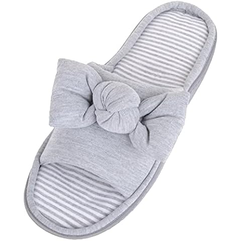 ABSOLUTE FOOTWEAR Women's Peep Toe Mule Slippers Cover
