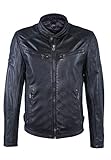 Gipsy Herren Marc Lakev Lederjacke, blau/schwarz, XXXL
