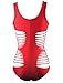 bslingerie® Ladies Fashion Sexy Hollow Out Monokini One Piece Swimsuit (L, Red)
