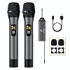 Wireless Microphone, TONOR UHF Dual Cordless Metal Dynamic Mic System with Rechargeable Receiver, for Karaoke Singing, Meeting, Wedding, DJ, Party, Speech, Church, Class Use, 200ft (TW-630)