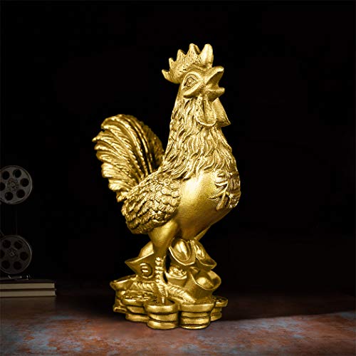 Brasstar Brass 3.5''(H) Auspicious Rooster Statue Ingots Wealth Feng Shui Sculpture Home Office Chinese Zodiac Decorative Ornament Business Gift Collection Ptzy045 #TOP6