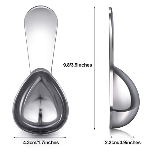 Patelai 3 Pieces Coffee Scoop Tablespoon Measuring Spoons Stainless Steel Coffee Scoops Short Handle Tablespoon for Tea Sugar Kitchen Gifts(15 ml,Silver) - Image 3
