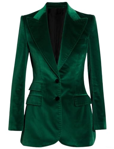 Veste de Travail en Velours Femme Blazer Confortable de Bureau à Revers
