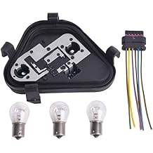Driver Left Tail Lights Bulb Socket Panel & Plug Connector & Three Bulbs 63217313043 Compatible with BMW 3-Series 320i 328i 335i 328d 2012 2013 2014 2015 Rear Light Lamp Repair Board Kit
