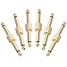 OTraki 6 Pack Effect Pedal Coupler 1/4 inch Straight Type 6.3mm Male to Male Copper Connectors Gold Plated for Guitar Effect Pedalboard