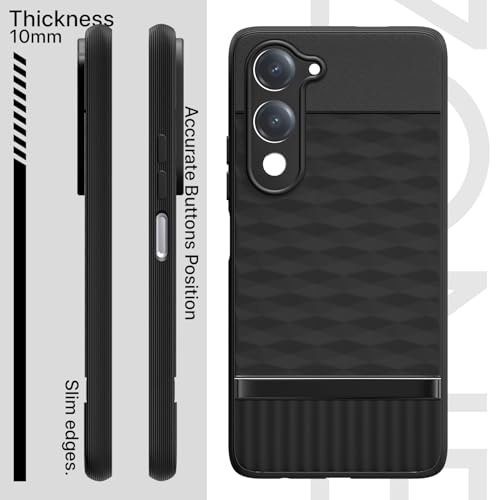 Image of Pikkme Back Cover for iQoo Z10 lite 5G / Vivo T4 lite 5G / Y19 5G / Y19e / Y04 4G / Y29s 5G Camera Protection 3D Hexa Cube Design Silicone Protective Bumper Case (Black)
