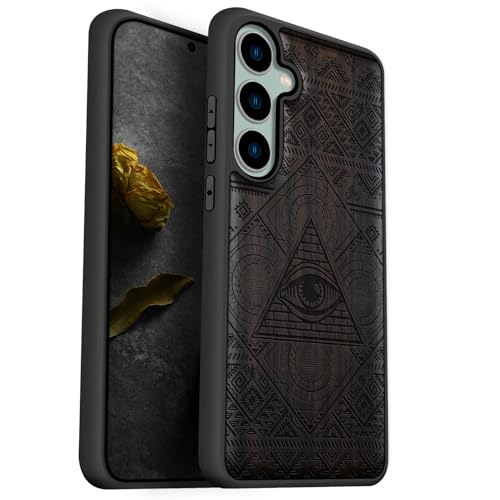 Coque Galaxy S23 FE en bois sombre gravé au laser premium Carveit