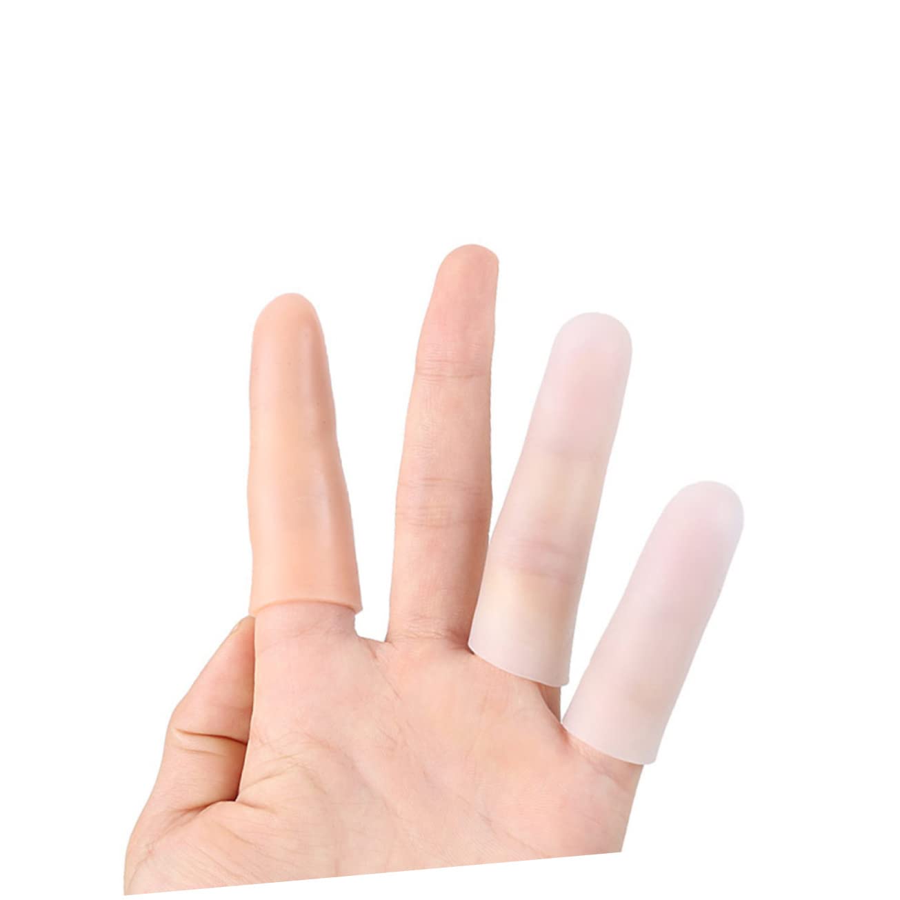 FOMIYES Finger Protectors 1 Pair Moisturizing Anti-Slip Durable Material for Men Women White Finger Sleeve