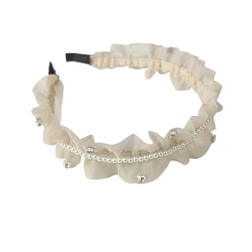 OOAYDYWO Mesh Ruffle Edge Rhineston Headband Women's Hair Headbands Accessory