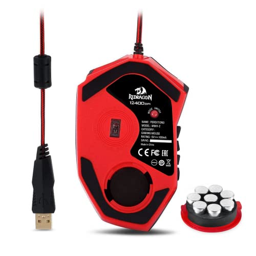 Redragon Gaming Mouse For Pc Games M901-1 Perdition Mmo Mouse Led Rgb Wired Gaming Mouse 24000 Dpi High-Precision Pmw3360 Sensor Laser Computer Gaming Mouse With 18 Programmable Mouse Buttons (Black) #TOP7