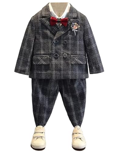 Costume 3 pièces garçon veste double boutons pantalon habillé cérémonie