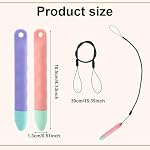 BOXOB 2pcs Kid-Friendly Tablet Stylus with Tethers, Universal Kids Stylus Pens for Touchscreen Compatible with iPad iPhone Kindle Android All Touch Screen Devices (Pink & Purple)
