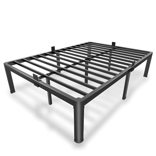 MAF 14 Inch Full Size Metal Platform Bed Frame with Round Corner Legs, 3000 LBS Heavy Duty Steel...