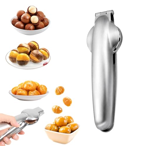 Ajuanbazha Cortador de Castañas, Pelador de Castañas de Acero Inoxidable, Multifunción Manual Chestnut Cutter, Abridor de Castañas Usado para Nueces, Castañas, Nueces, Cascanueces