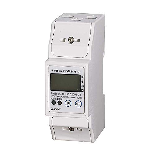Image of BAYM 5(80) A 120V 60HZ Single Phase Din Rail Digital Modbus Smart Remote KWH Watt Hour Din-Rail Energy Multi-Function Meter LCD with Button 80A