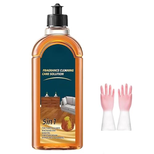 Limpiador de suelos, solución de limpieza de fragancia 5 en 1, limpiador de suelos de doble acción para eliminar manchas y olores, adecuado para suelos de madera dura y azulejos